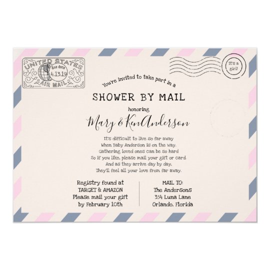 Long Distance Baby Shower By Mail Invitation Zazzle Com